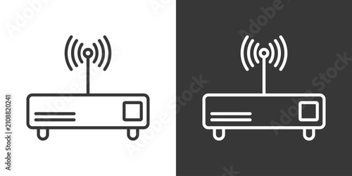 Tableau sur toile Modem Icon Set Vector Collection Isolated In Black And White