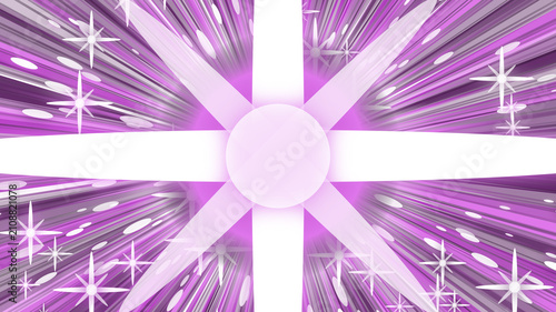 Bild auf Leinwand Purple geometric light abstract pattern with cross design isolated on transparen