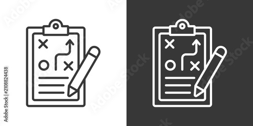 Strategic Planning Icon Set Vector Collection Isolated In Black And White