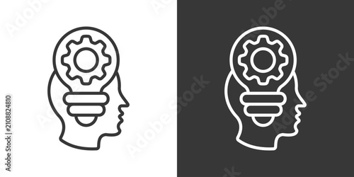 Tableau sur toile Critical Thinking Icon Set Vector Collection Isolated In Black And White