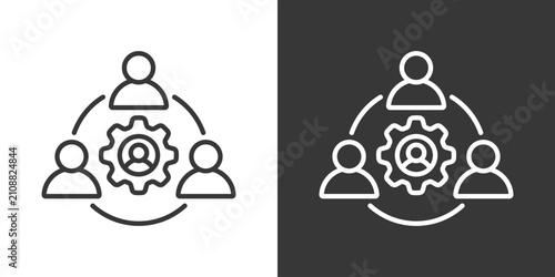 Bild auf Leinwand Cross Functional Collaboration Icon Set Vector Collection Isolated In Black And