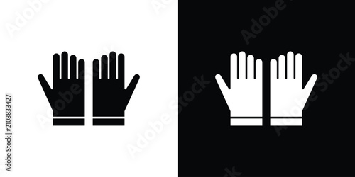 Fényképezés Gloves icon in black, best for Web Design