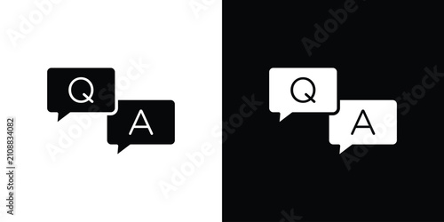 Cuadro en lienzo QNA icon in black, best for Web Design