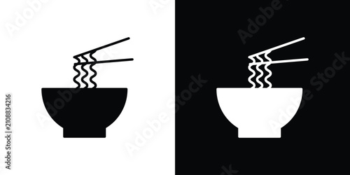 Ramen icon in black, best for Web Design