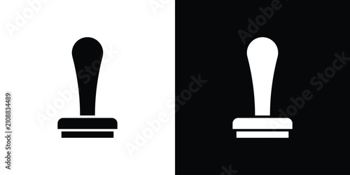 Cuadro en lienzo Stamp icon in black, best for Web Design
