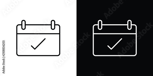 фотографія Calendar check icon minimal symbol collection