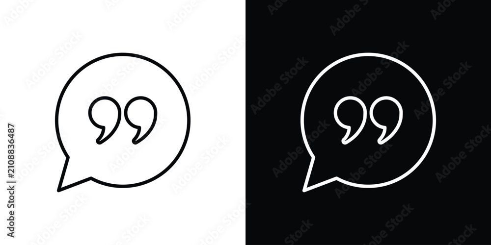 Fototapeta premium Comment quote icon minimal symbol collection
