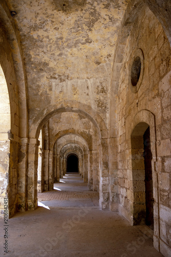 Принти на полотні Vaulted Stone Corridor in Bey Palace Mechouar Citadel Oran Algeria