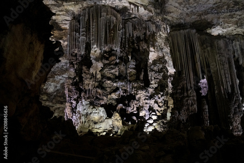 Massive Column Formation Rising from the Floor of Les Grottes des Beni Add Cave Algeria