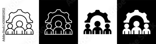 Фотография Management white and black icon set design