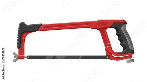 Obraz na płótnie Manual hacksaw tool with ergonomic handle isolated on white background for DIY a