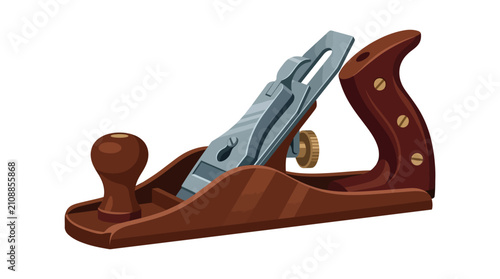 Professional manual wood planer tool for carpentry and craftsmanship isolated on white