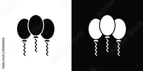 Schilderij op canvas Balloons icon outline pictogram series