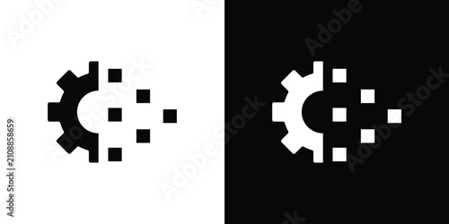 Digital transformation icon outline pictogram series