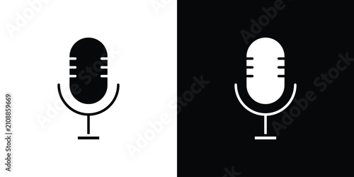 Microphone icon outline pictogram series