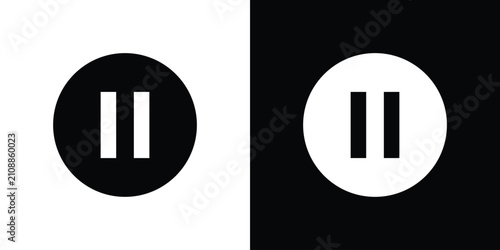 Pause icon outline pictogram series