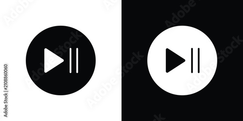 Fotografie Play pause icon outline pictogram series