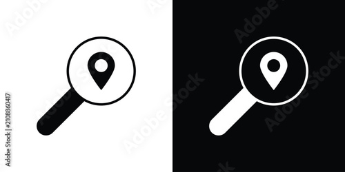 Photos Search Location icon outline pictogram series