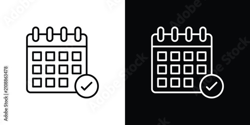 Fotografía Calendar check icon collection for website