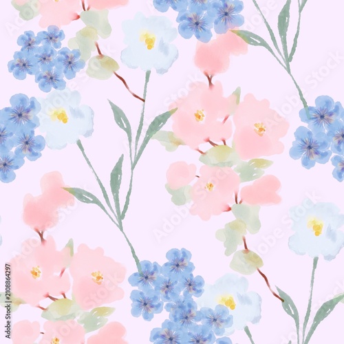 Cute ditsy floral seamless pattern, small flower ditsy print
