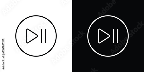 Fotografie Play pause icon collection for website