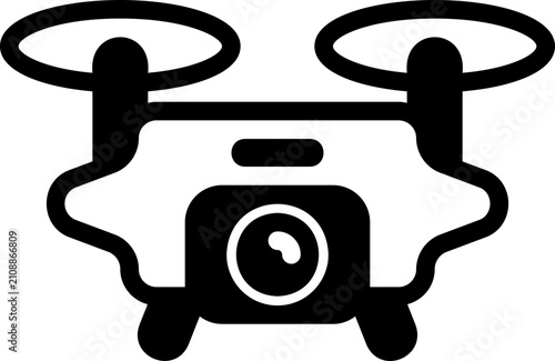 drone, glyph black style illustration