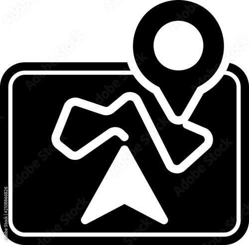gps, glyph black style illustration