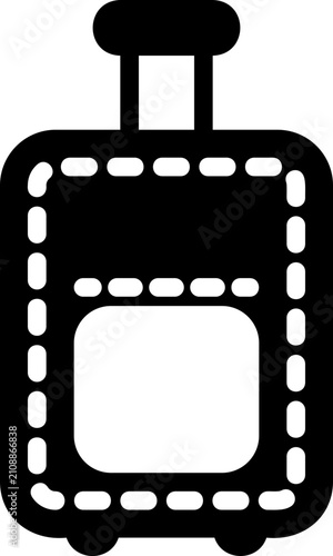luggage, glyph black style illustration