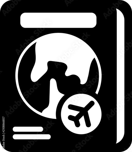 passport, glyph black style illustration
