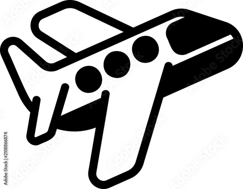 plane, glyph black style illustration