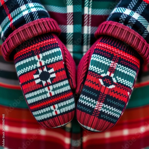Plaid and stripes, intricate patterns on mittens, mittens, hand warmers