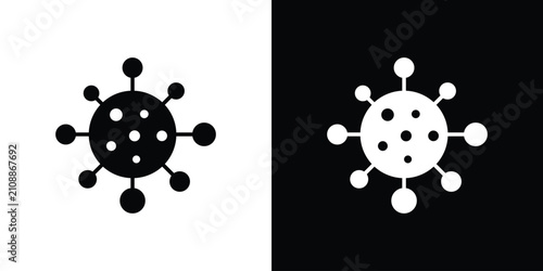 Canvastavla Bacteria icon simple elements kit