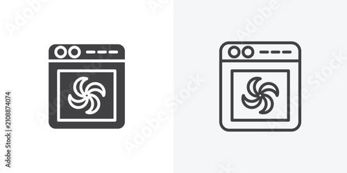 Принти на полотні Convection turbofan stove icon flat illustrations group
