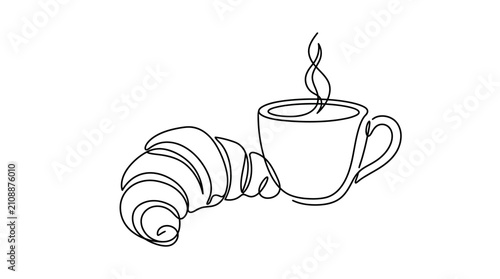 Fotografie Minimalist continuous one line drawing illustration in a modern linear art style