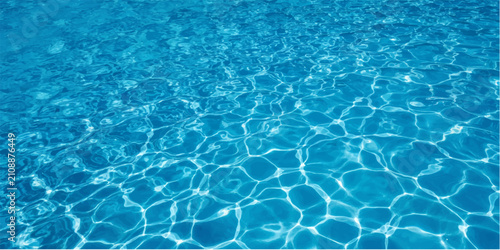 Obraz na plátne Rippling blue water surface with bright sunlit patterns and reflections, evoking a feeling of refreshment and summer fun