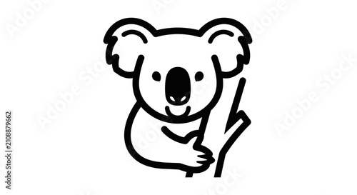 Koala bear clinging to a tree branch icon.