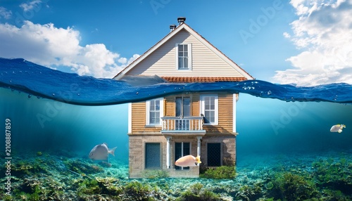 house underwater mortgage and foreclosure concept with underwater mortgage