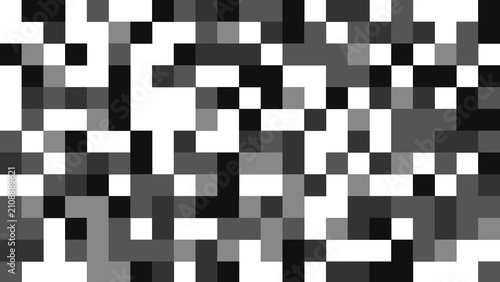 Obraz na płótnie Abstract Pixelated Pattern With Digital Glitch Effect And Monochrome Squares