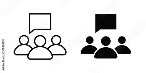 Public opinion icon thin line symbol pack