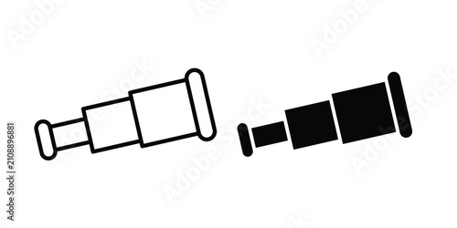 Boat Telescope icon thin line symbol pack