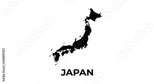 A clean minimalist vector illustration of the map of Japan
