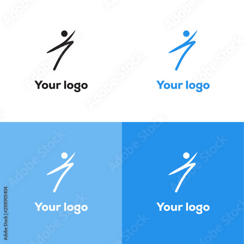 Modern Abstract Human Figure Logo Design Template