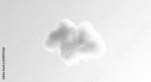 Soft white fluffy cloud isolated on a clear bright background.