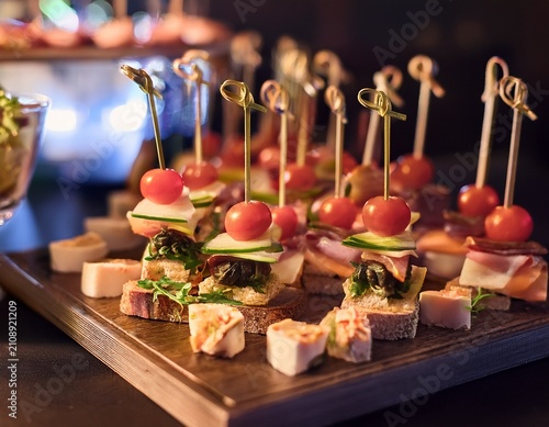 some finger food on a table party buffet