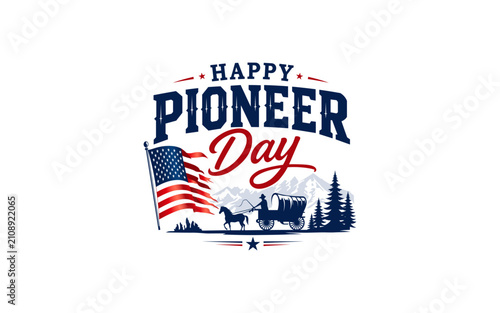 Illustration graphic of Happy Pioneer Day United States design background