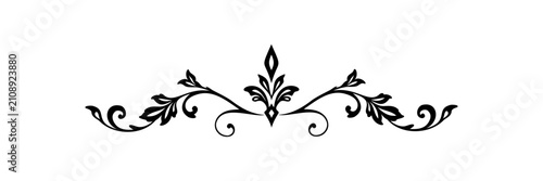Elegant baroque ornamental divider collection with vintage floral flourishes and decorative scrollwork. Black vector horizontal dividers isolated on white background
