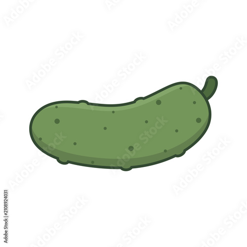 Fresh cucumber pickle food vector icons. Green cucumber vector icon on white background. green gherkin cucumber flat vector illustration perfect for farming and culinary food designs.