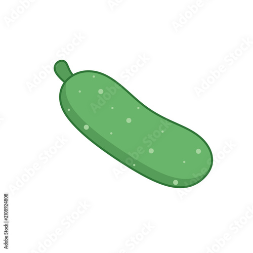 Fresh cucumber pickle food vector icons. Green cucumber vector icon on white background. green gherkin cucumber flat vector illustration perfect for farming and culinary food designs.