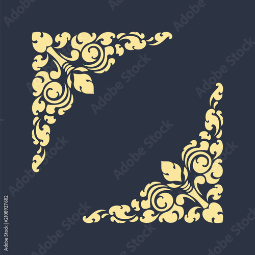 Corner khmer art decoration border frame