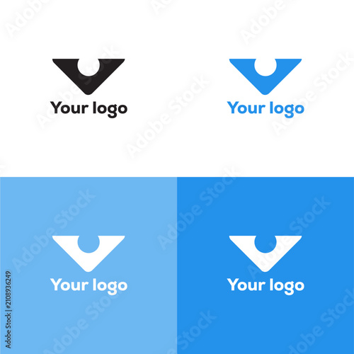 Modern Abstract Eye Shape Logo Design Template